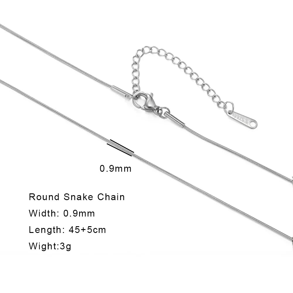 EUEAVAN 1pc Stainless Steel Chain Necklace for Women Basic Gold Color Paperclip Link Cuban Twisted Snake Chain Fashion Jewelry