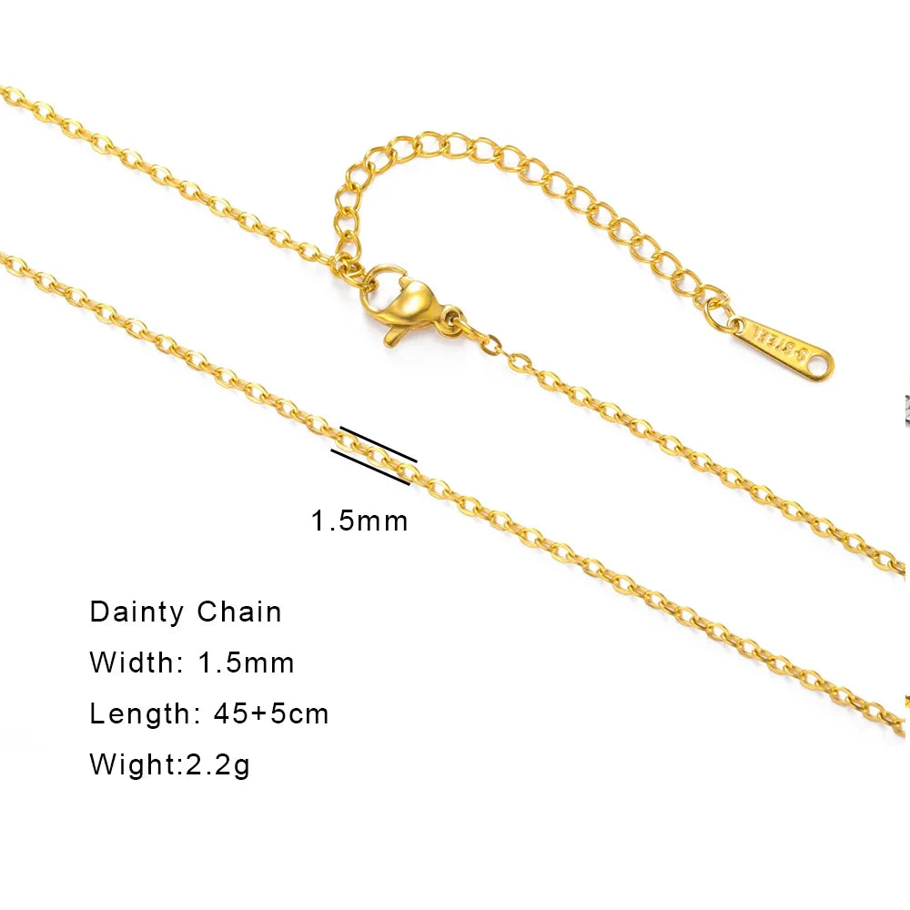 EUEAVAN 1pc Stainless Steel Chain Necklace for Women Basic Gold Color Paperclip Link Cuban Twisted Snake Chain Fashion Jewelry