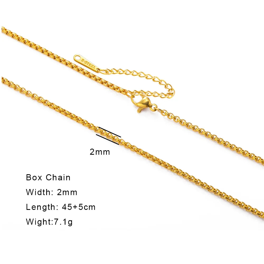 EUEAVAN 1pc Stainless Steel Chain Necklace for Women Basic Gold Color Paperclip Link Cuban Twisted Snake Chain Fashion Jewelry