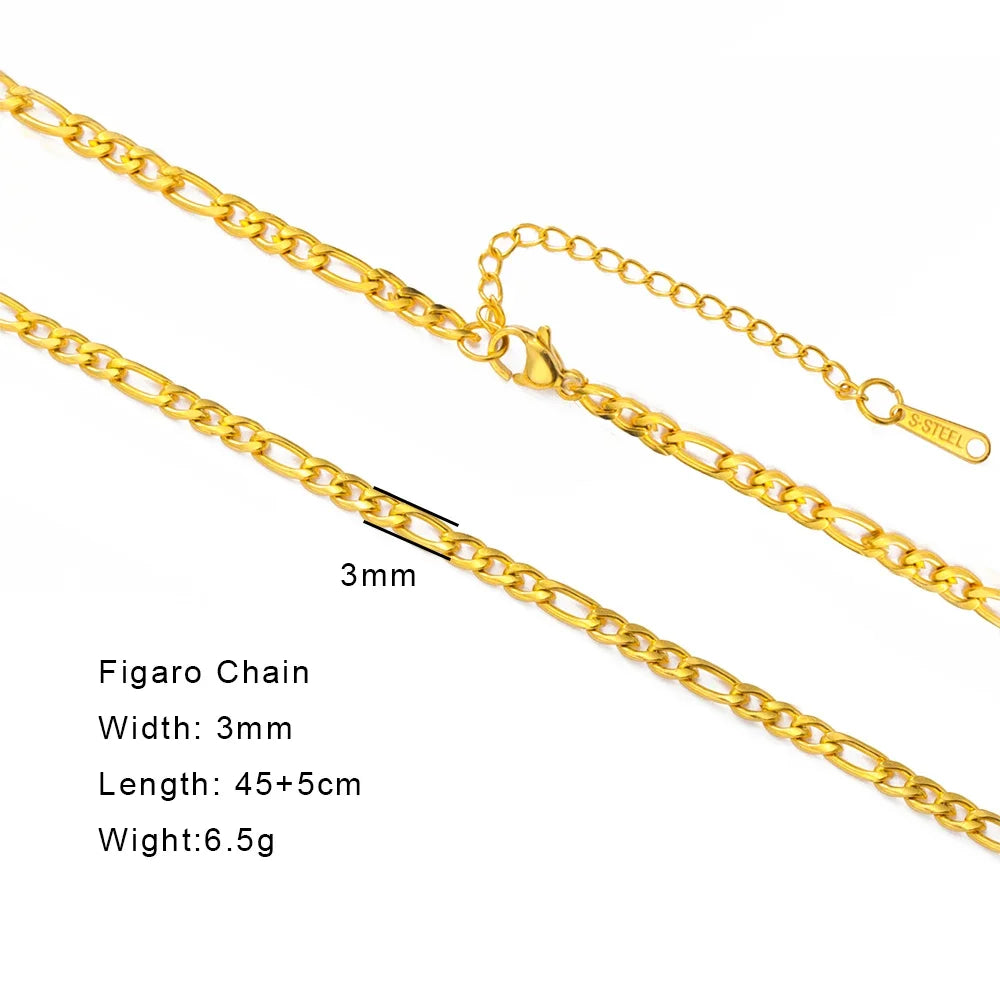 EUEAVAN 1pc Stainless Steel Chain Necklace for Women Basic Gold Color Paperclip Link Cuban Twisted Snake Chain Fashion Jewelry