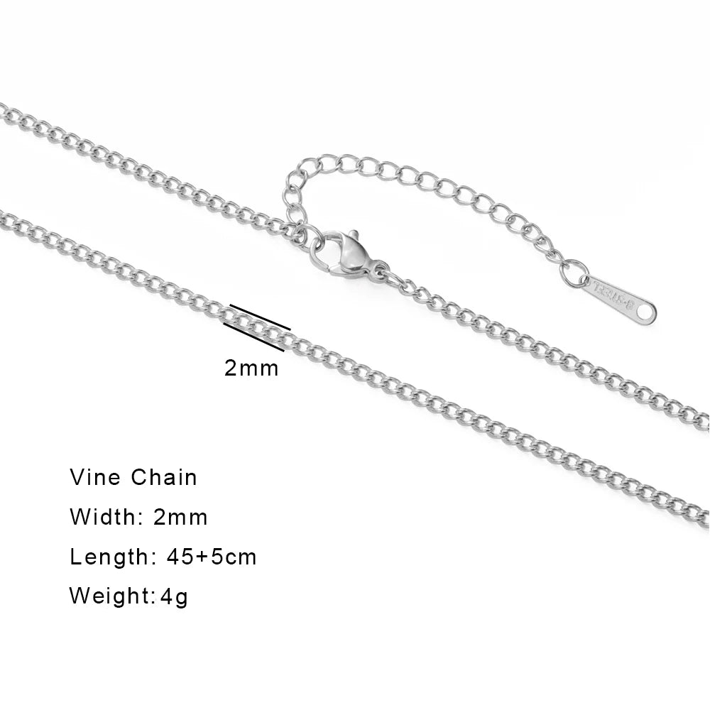 EUEAVAN 1pc Stainless Steel Chain Necklace for Women Basic Gold Color Paperclip Link Cuban Twisted Snake Chain Fashion Jewelry