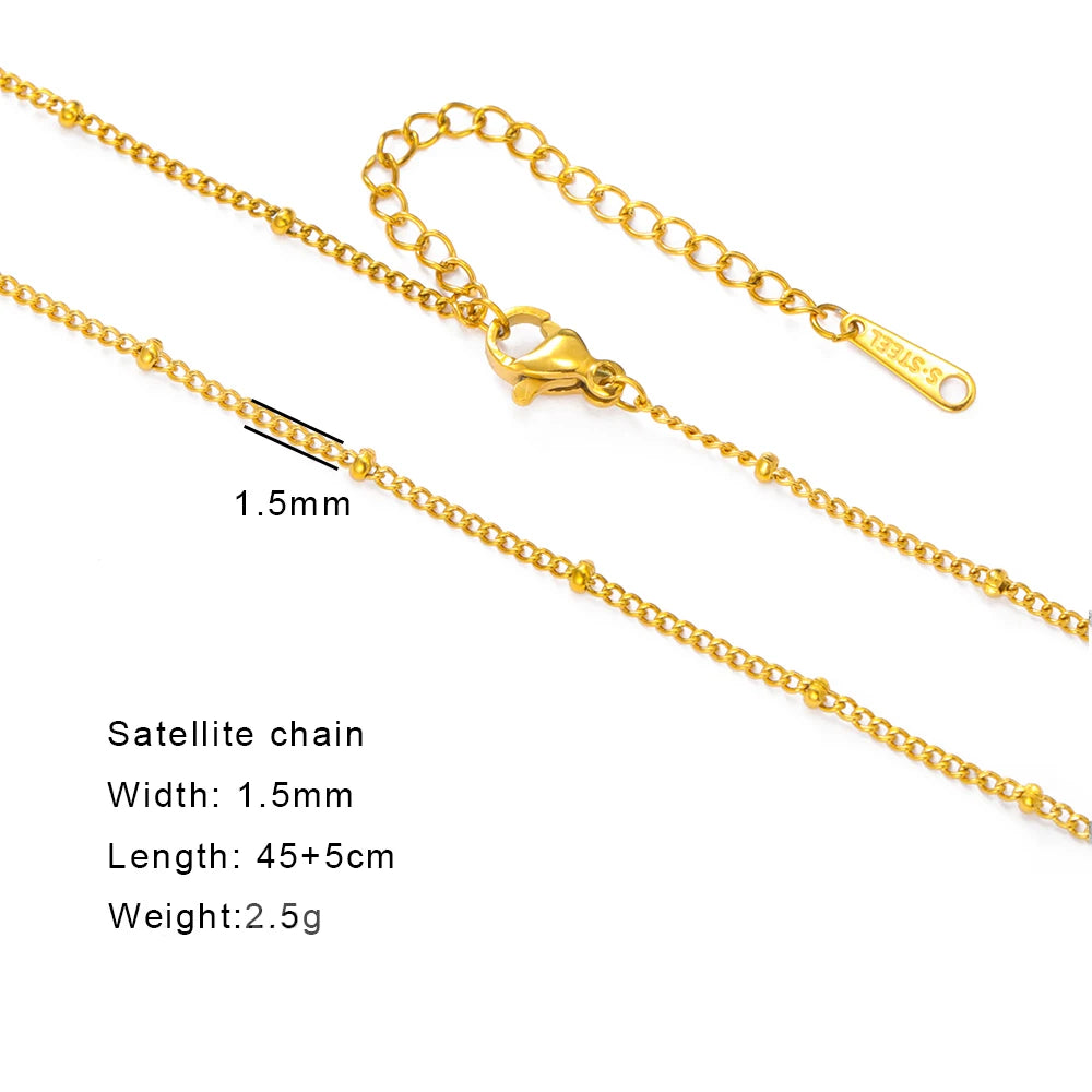 EUEAVAN 1pc Stainless Steel Chain Necklace for Women Basic Gold Color Paperclip Link Cuban Twisted Snake Chain Fashion Jewelry
