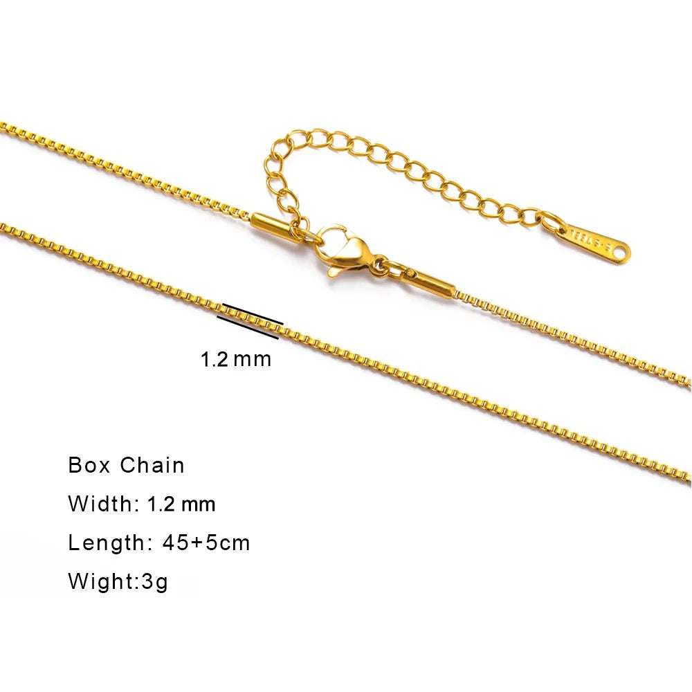 EUEAVAN 1pc Stainless Steel Chain Necklace for Women Basic Gold Color Paperclip Link Cuban Twisted Snake Chain Fashion Jewelry